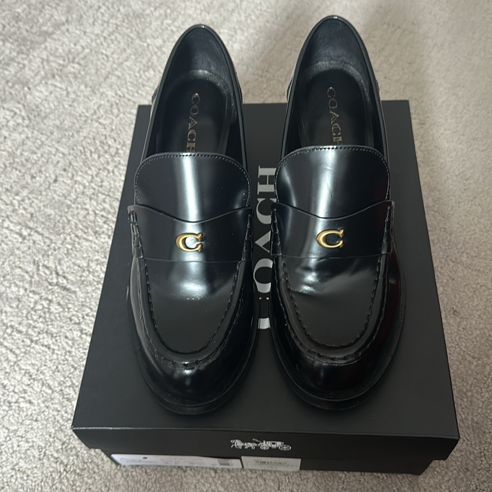 Black Natalie Leather Loafers